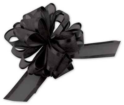 black gift wrap bows