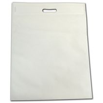 White Non-Woven Tuff Seal Merchandise Bags, 13 4/5x17 7/10