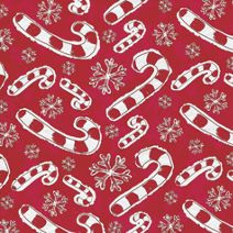 Flakes & Candy Canes Gift Wrap, 24" x 417'