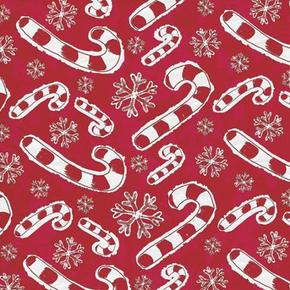 Flakes & Candy Canes Gift Wrap, 24" x 100'