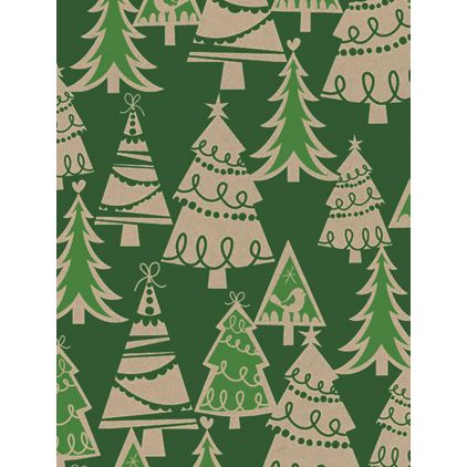 Holiday Forest/Kraft Gift Wrap, 24" x 100'
