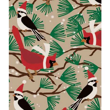 Snowbirds/Kraft Gift Wrap, 24" x 100'