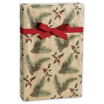 Pine/Kraft Gift Wrap, 24" x 100'