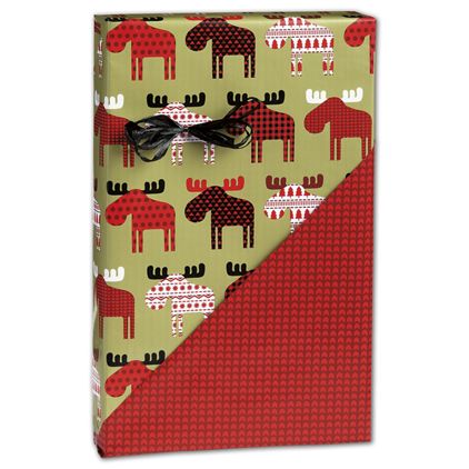 Material Moose Reversible Gift Wrap, 24" x 100'