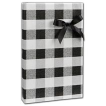 Black & White Buffalo Plaid Gift Wrap, 24" x 100'