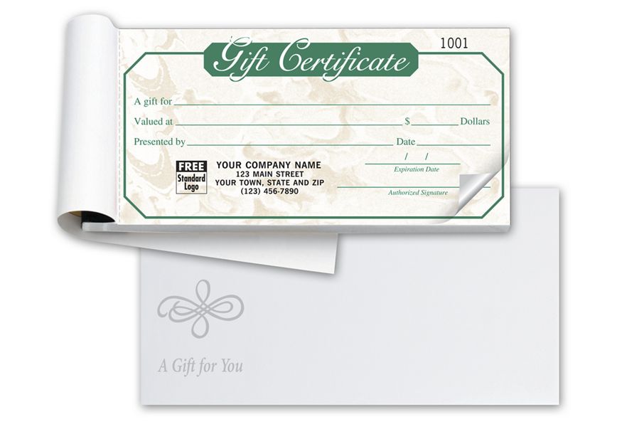 Product image for Gift Certificates - Ivory Marble Booked Carbonless - Item# BGC155