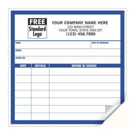 CL12-Large Service Record Labels, White with Blue BorderCL12