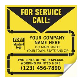 CL14-Contractor Service Labels, with Pipe Border, VinylCL14