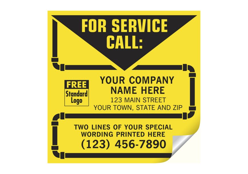 Product image for Contractor Service Labels, with Pipe Border, Vinyl - Item# CL14