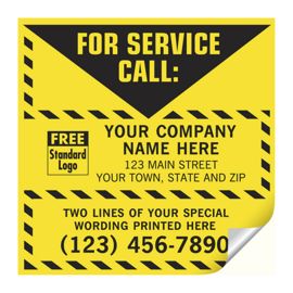 CL16-For Service Call Label, Yellow with Safety Border, VinylCL16