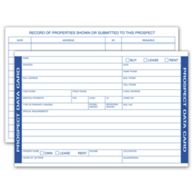 Real Estate Prospect Data Cards, Record of Properties Shown