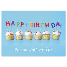 D2016BD-Candles on Cupcakes Birthday CardsD2016BD