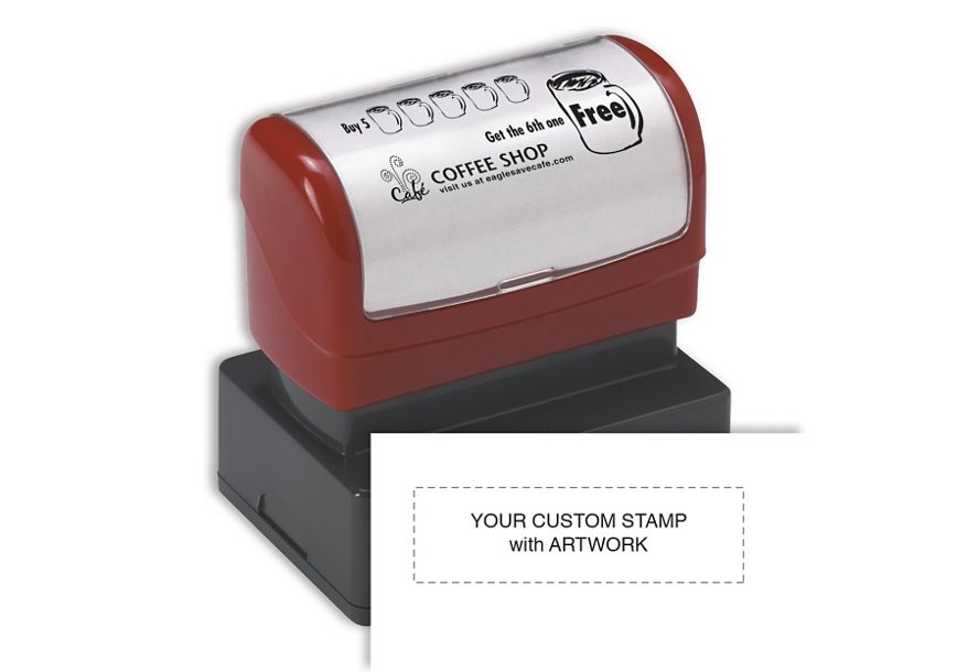 Pre-Inked Custom Stamp - Put Your Logo or Offer On a Stamp