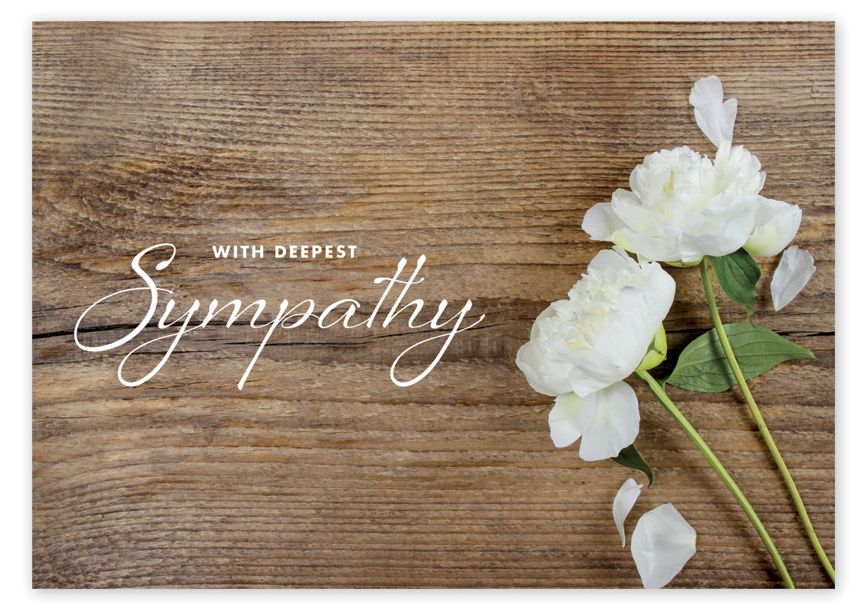 Product image for White Peonies Sympathy Cards - Item# D2602SY