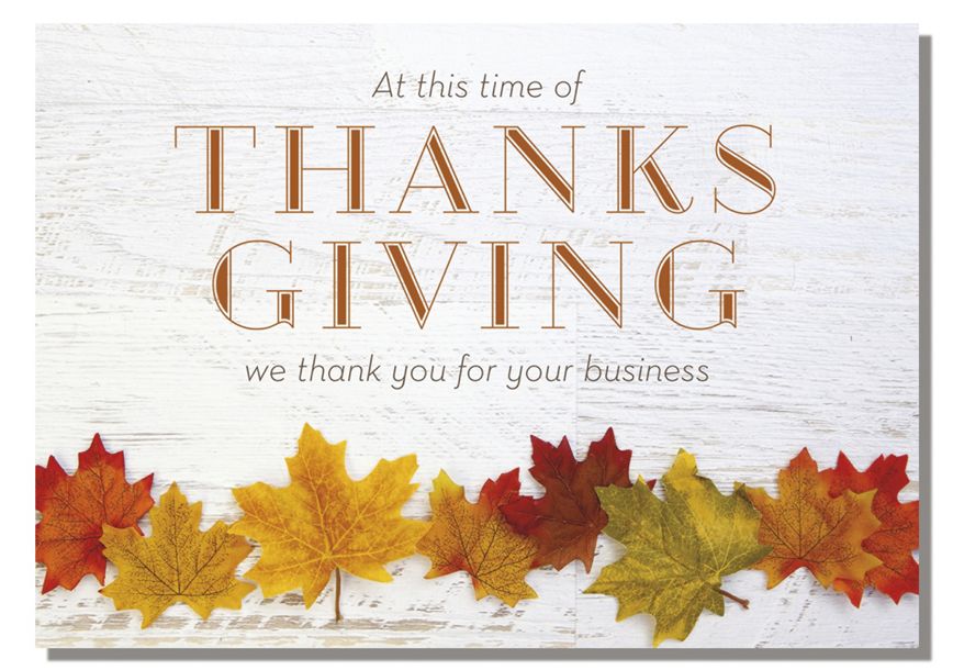 Product image for Fall Leaf Line-up Thanksgiving Cards - Item# D2618