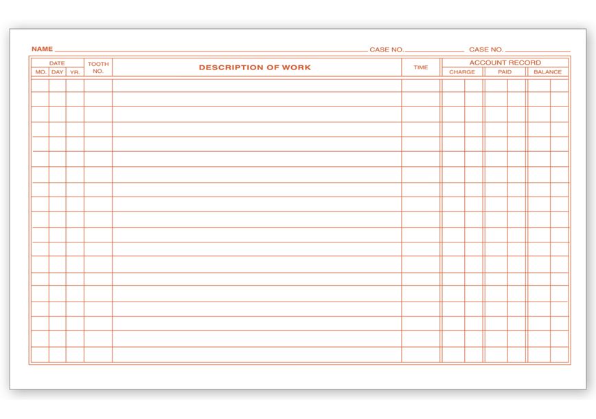 Product image for Dental Continuation Exam Records, 2 Sided, Card Style - Item# D58
