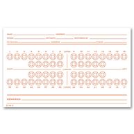 Dental Exam Card File Record, Numbered Teeth System C