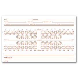 D74C-Dental Exam Card File Record, Numbered Teeth System CD74C