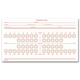 D76C-Dental Exam Record Slips, Numbered Teeth System CD76C