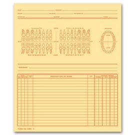 D90C-Dental Exam Record, Numbered Teeth System C, Folder StyleD90C