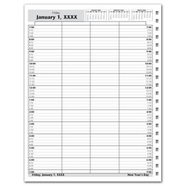 DAY10-DayScan 4 Col Looseleaf Book - 15 Min, 7am-7pmDAY10