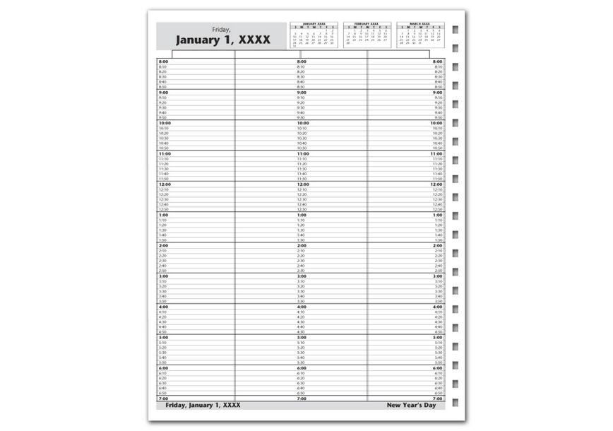 Product image for DayScan 4 Col Looseleaf Book - 10 Min, 8am-7pm - Item# DAY11