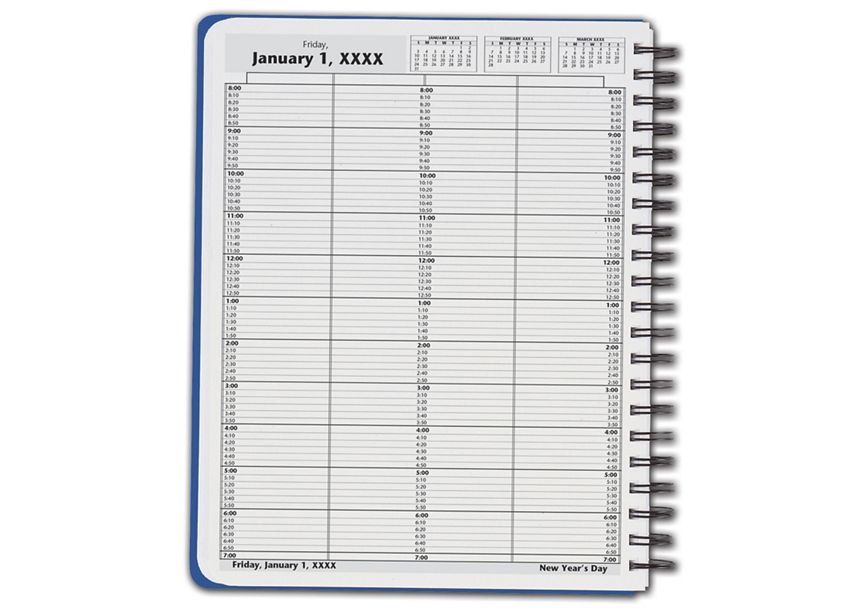 Product image for DayScan 4 Col Wirebound Book - 10 Min, 8am-7pm - Item# DAY3