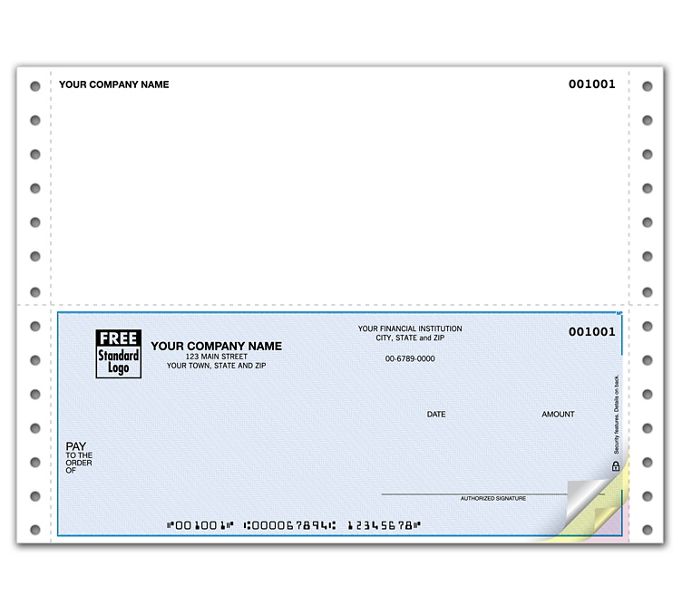 Business Checks - Custom Printed Continuous Bottom Multi-Purpose Check ...