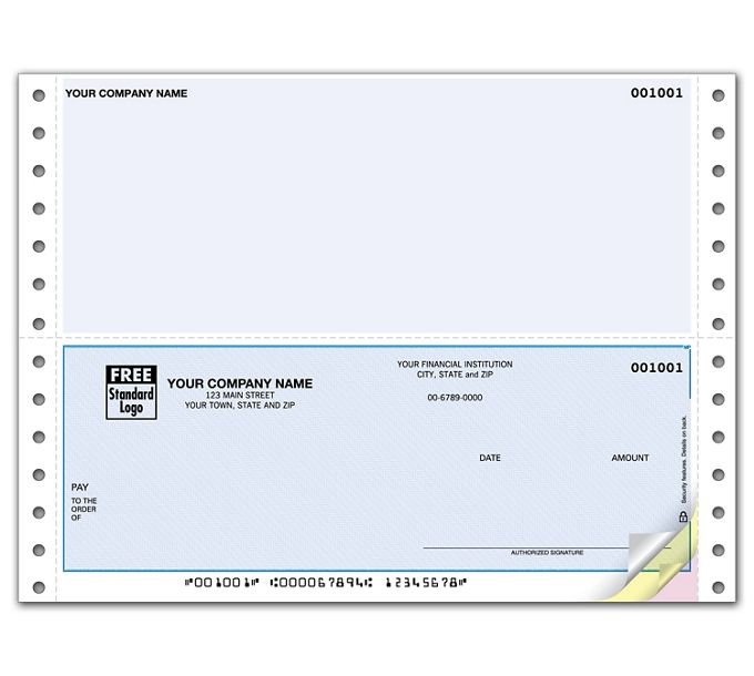 Business Checks - Custom Printed Continuous Bottom Multi Purpose Check ...