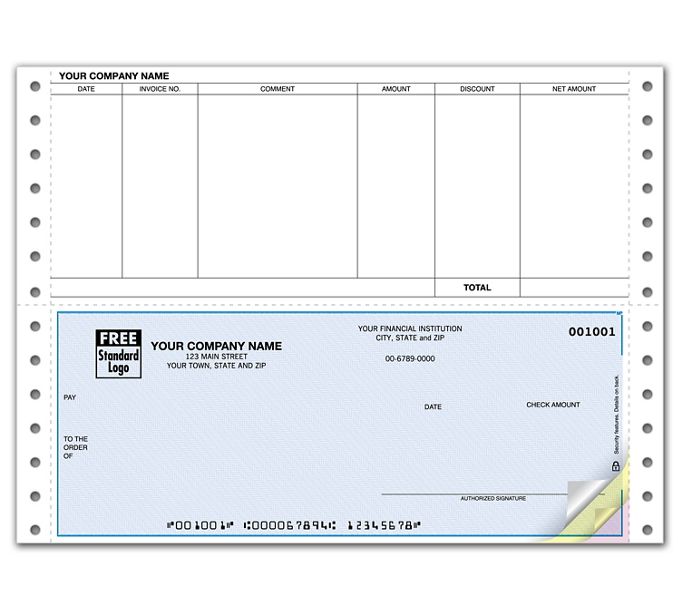 Business Checks - Custom Printed Continuous Bottom Accounts Payable ...