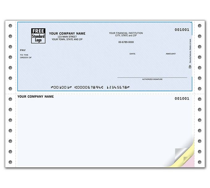 Order Duplicate 2 Custom Continuous Business Checks Free Shipping