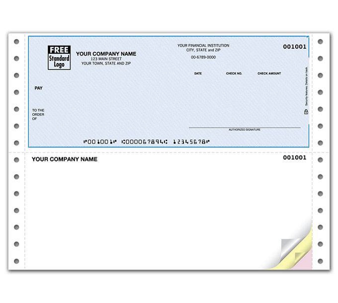 Business Checks - Custom Printed Continuous Top Multipurpose Check ...