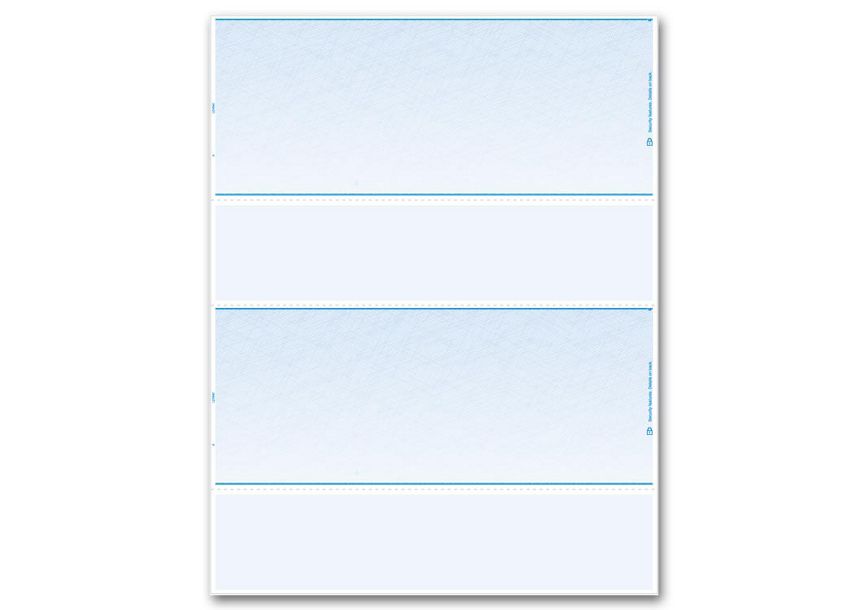 Product image for Laser 2-Up Check, 11" Sheet, Blank Stock - Item# DL2V840