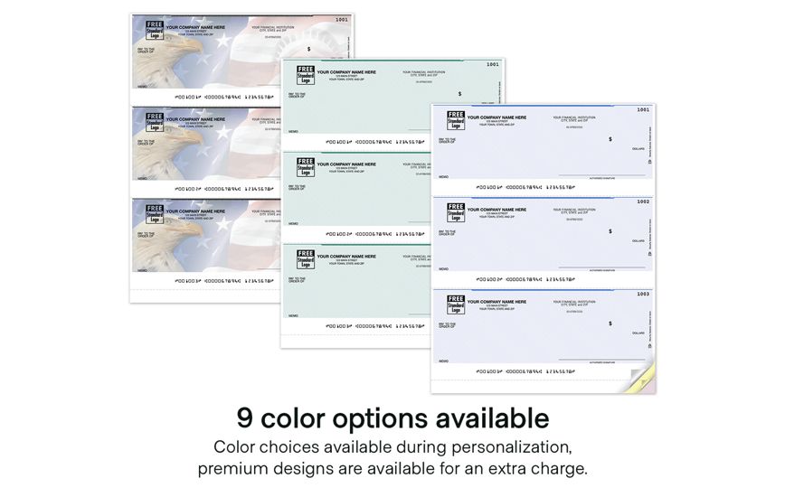 Product image for Laser 3-To-Page Checks, Unlined - Item# DLA105_col