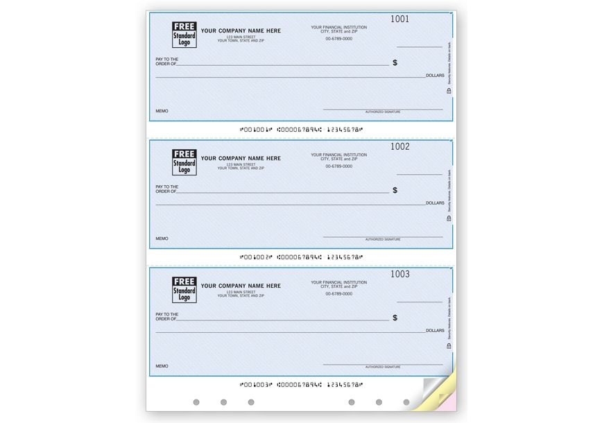 Lined & Hole-Punched 3-Up Laser Multipurpose Check DLA110