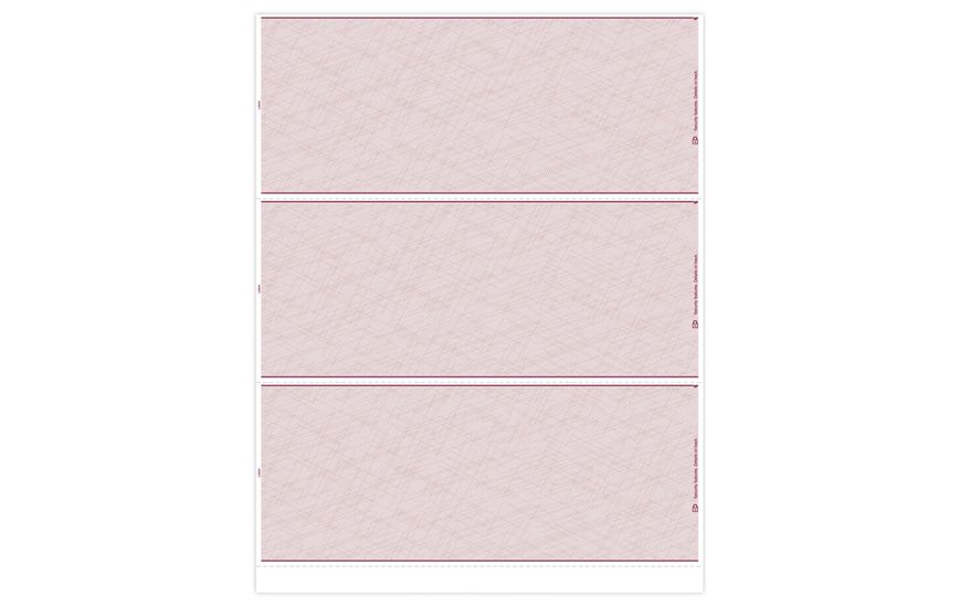 Product image for Laser 3-up Blank Check Stock - Item# DLA834_maroonclassic