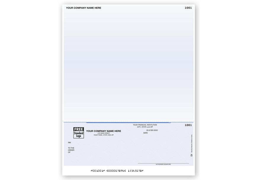 Product image for Laser Bottom Revenue Check, 7.5" Voucher - Item# DLB160