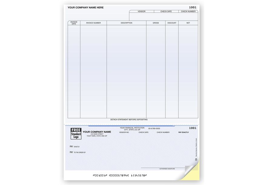 Product image for Laser Bottom Accounts Payable Check, 7.5" Voucher - Item# DLB265