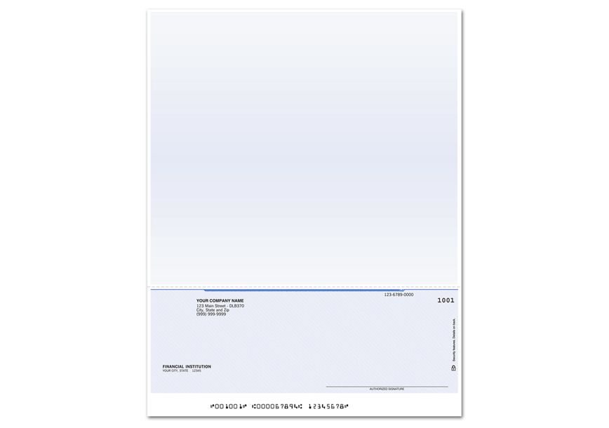 Product image for Laser Bottom Payroll Check, Unformatted 7.5" Voucher - Item# DLB370