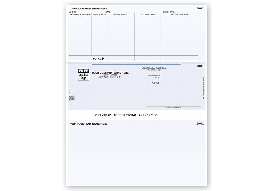 Product image for Laser Middle Accounts Payable Check - Item# DLM203