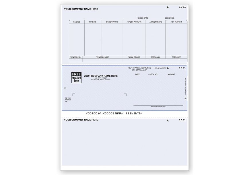 Product image for Laser Middle Accounts Payable Check - Item# DLM216