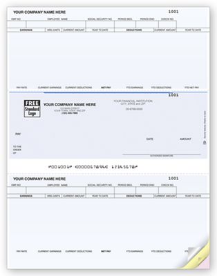 Payroll Checks - Laser Middle Payroll Check - DLM304 by Deluxe