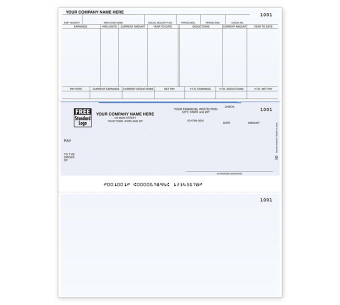 Business Checks - Custom Printed Laser Payroll Check, Compatible with ...