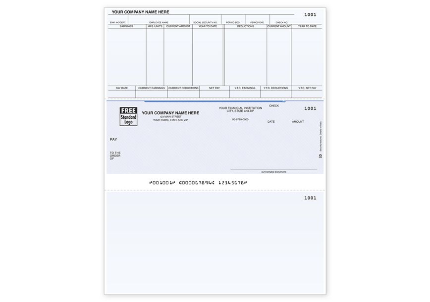 Business Checks - Custom Printed Laser Payroll Check, Compatible with ...