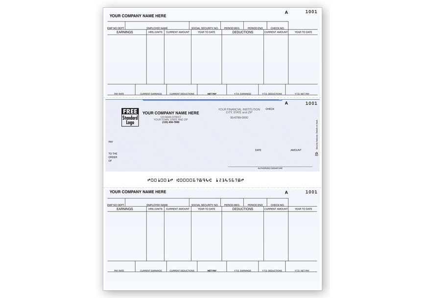 Product image for Laser Middle Payroll Check - Item# DLM312
