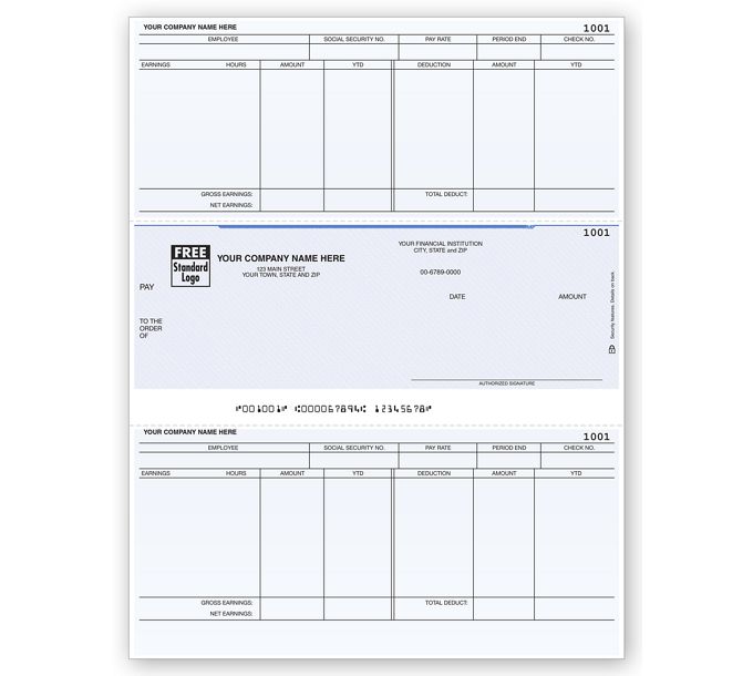 Business Checks - Custom Printed Laser Payroll Check, Compatible with ...