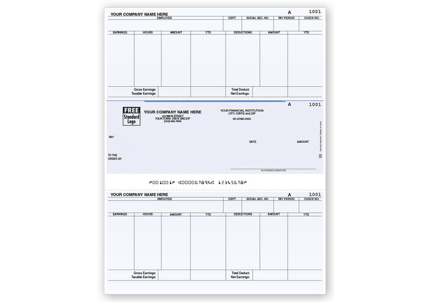 Product image for Laser Middle Payroll Check - Item# DLM343