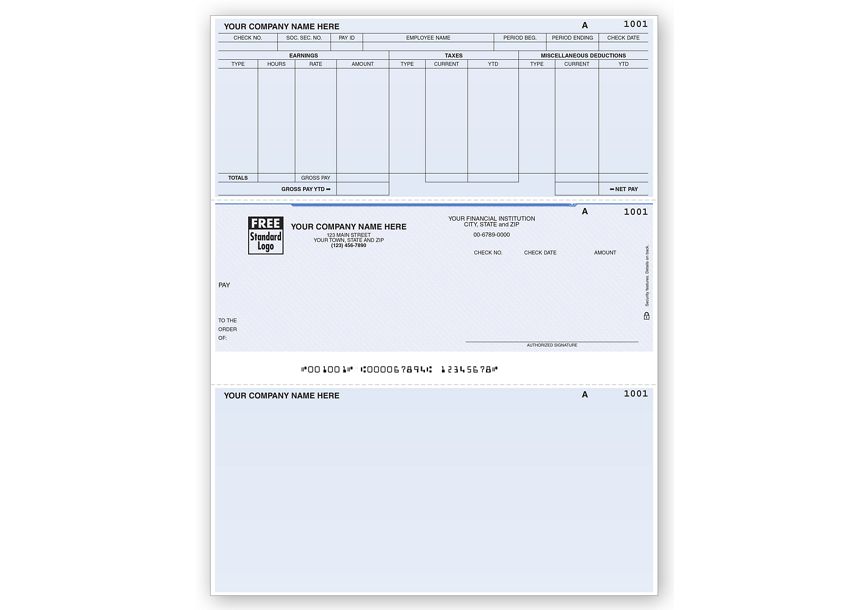Product image for Laser Middle Payroll Check - Item# DLM344