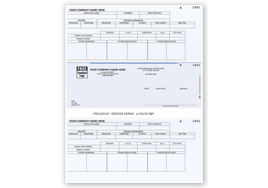 Product image for Laser Middle Payroll Check - Item# DLM346