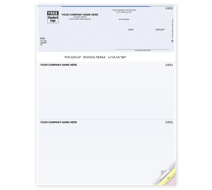 Business Checks - Custom Printed Laser Top Multi-Purpose Check - DLT101 ...